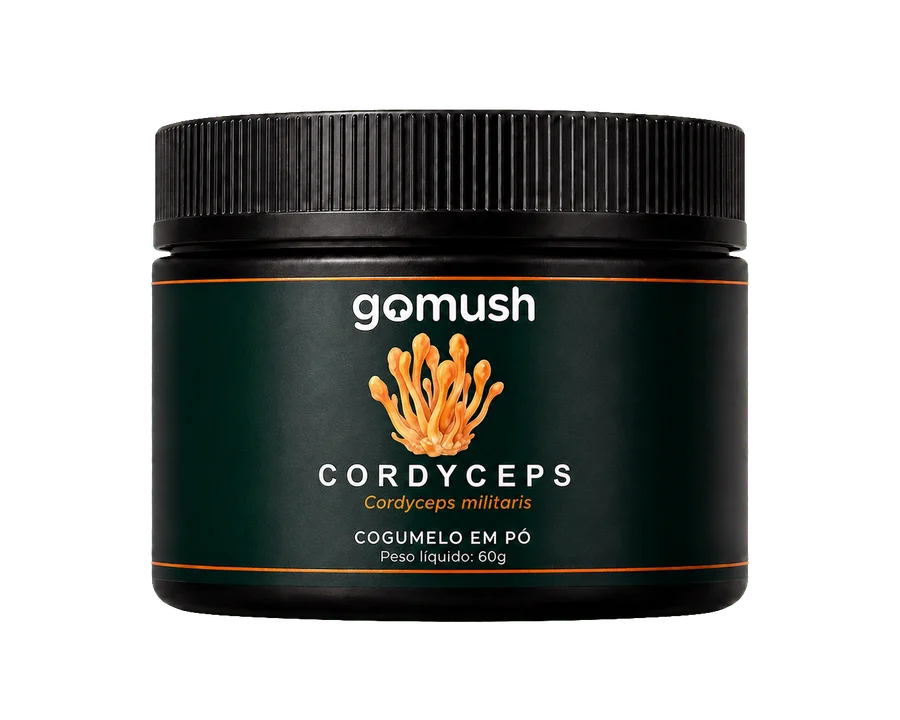 Embalagem Gomush Cordyceps, cogumelo em pó, 60 g
